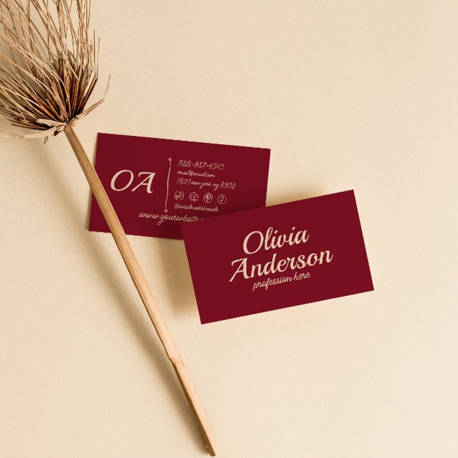 Retro Burgundy farbenfroh kühl Groovy Niedlich ein Visitenkarte (Von Creator hochgeladen)