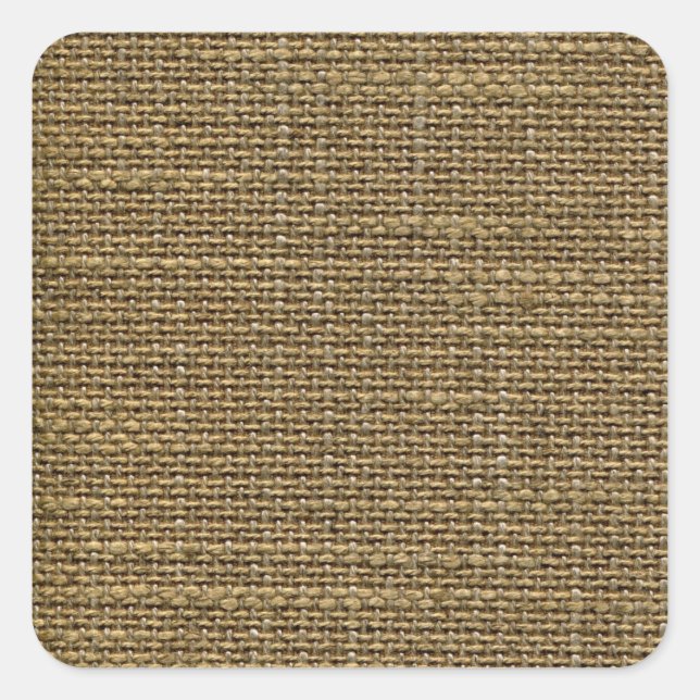 Retro Burlap Textur Muster Quadratischer Aufkleber (Vorderseite)