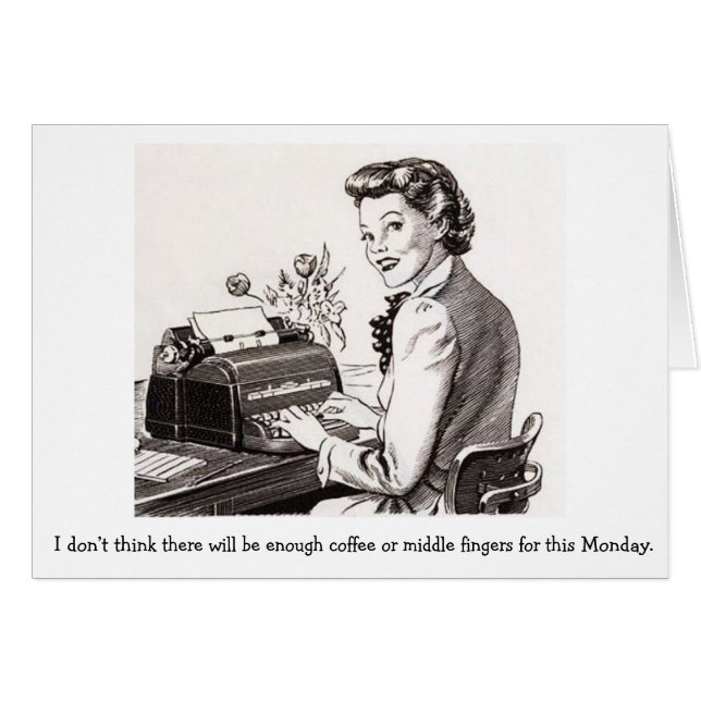 Retro Büro - nicht genügende Mittelfinger, (Vorderseite (Horizontal))