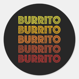 Retro-Burrito-Shirt Vintage-Burritos-Cinco-De-Mayo Runder Aufkleber