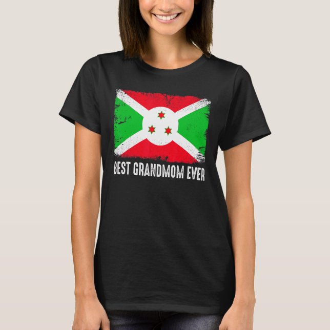 Retro Burundi Flag Beste Großmutter je Mutter Da T-Shirt (Vorderseite)