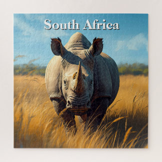 Retro-Buschveld Südafrikanisches Nashorn Puzzle