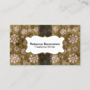 Retro Business Cards Grunge Blume Muster Visitenkarte