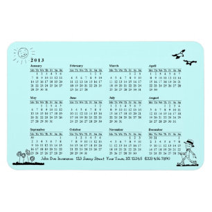 Retro Businessman 2013 Kalender Magnet