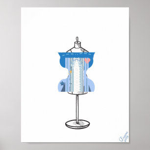 Retro Bustier Corset Painting Art Print Poster