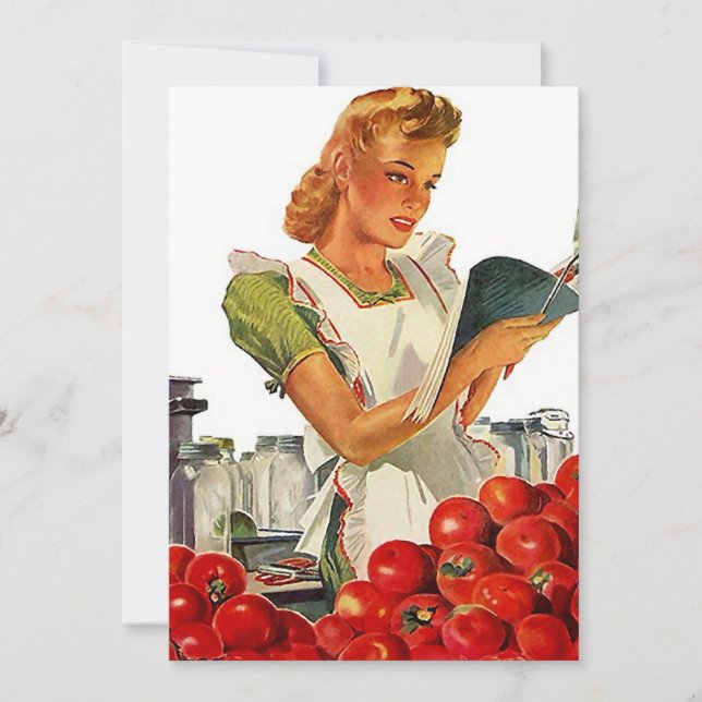 Retro Busy Kitchen Zuhause Canning Party Blank 12x Einladung (Vorderseite)