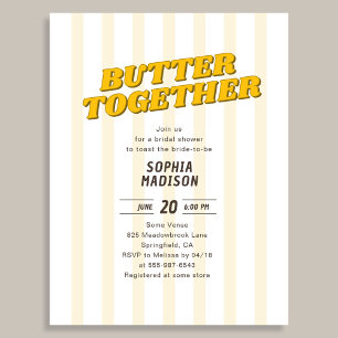 Retro-Butter-Together-Gelber-Polterabend Einladungspostkarte