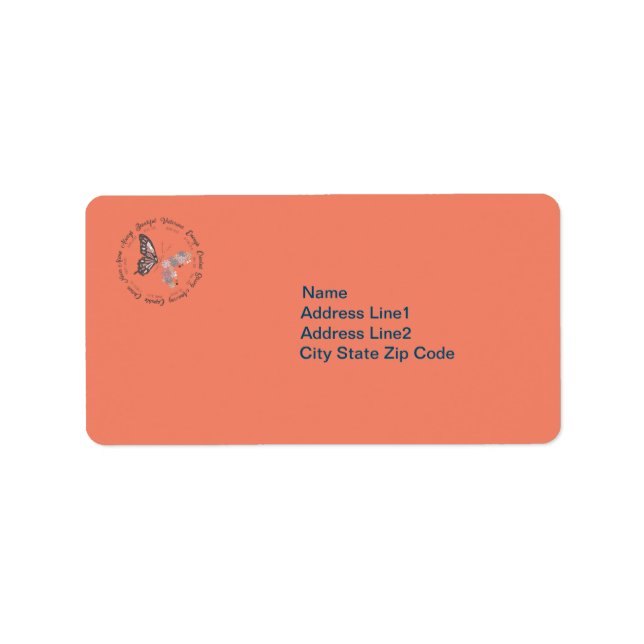 Retro Butterfly Christlich Quotes Design Adressaufkleber (Vorne)