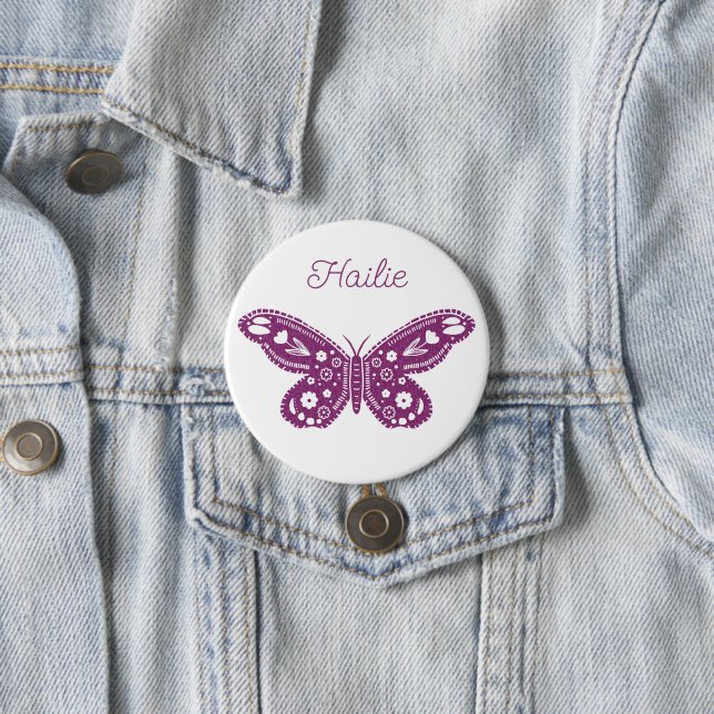 Retro Butterfly Geburtstagsparty Gefallen Button (Beispiel)