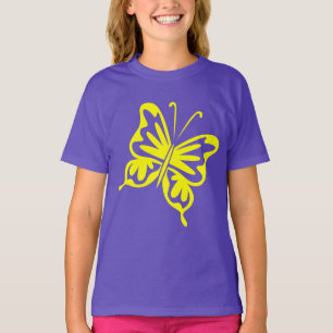Retro Butterfly - Gelb T-Shirt