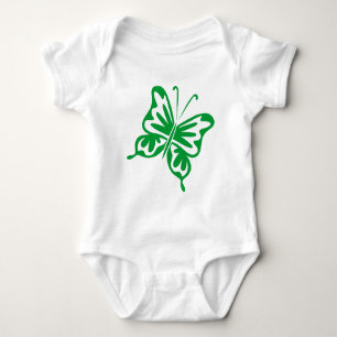 Retro Butterfly - Gras grün Baby Strampler