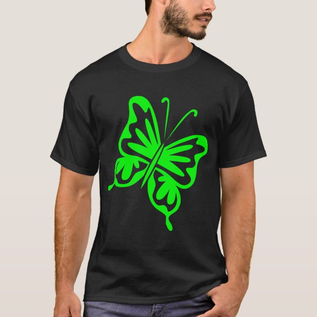 Retro Butterfly - Grün T-Shirt (Vorderseite)