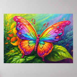 Retro Butterfly Kunst-Illustration Poster