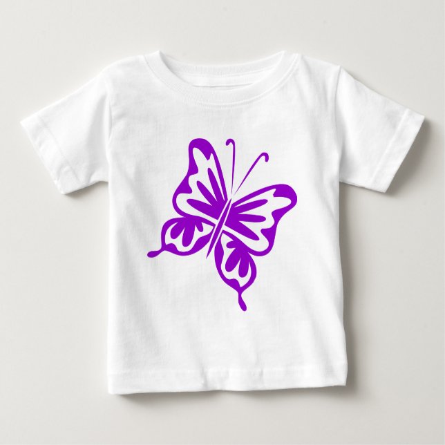 Retro Butterfly - Lila Baby T-shirt (Vorderseite)