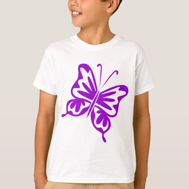 Retro Butterfly - Lila T-Shirt (Vorderseite)