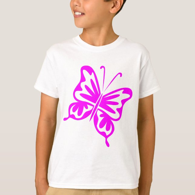 Retro Butterfly - Magenta T-Shirt (Vorderseite)