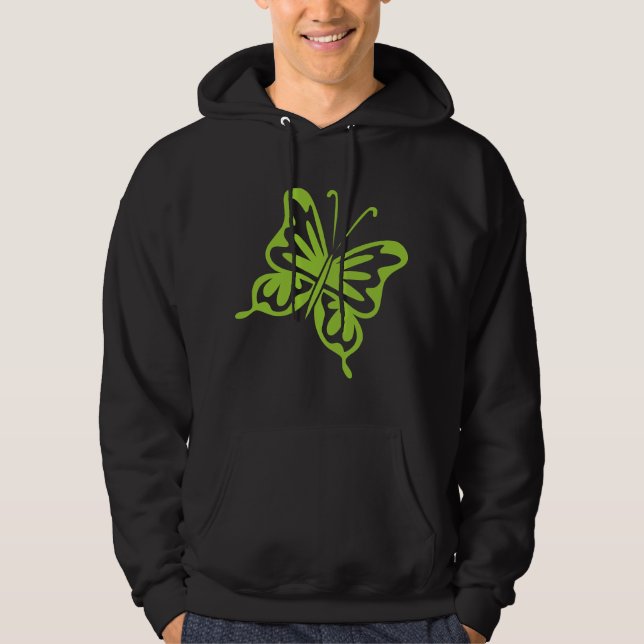 Retro Butterfly - Mars grün Hoodie (Vorderseite)