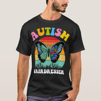 Retro Butterfly Puzzle Autism Friseur Autismus A T-Shirt