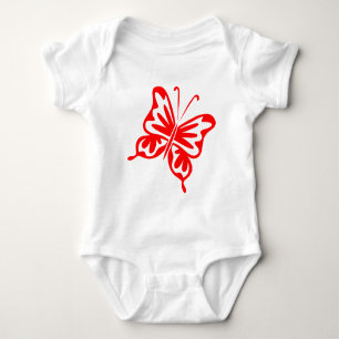 Retro Butterfly - Rot Baby Strampler