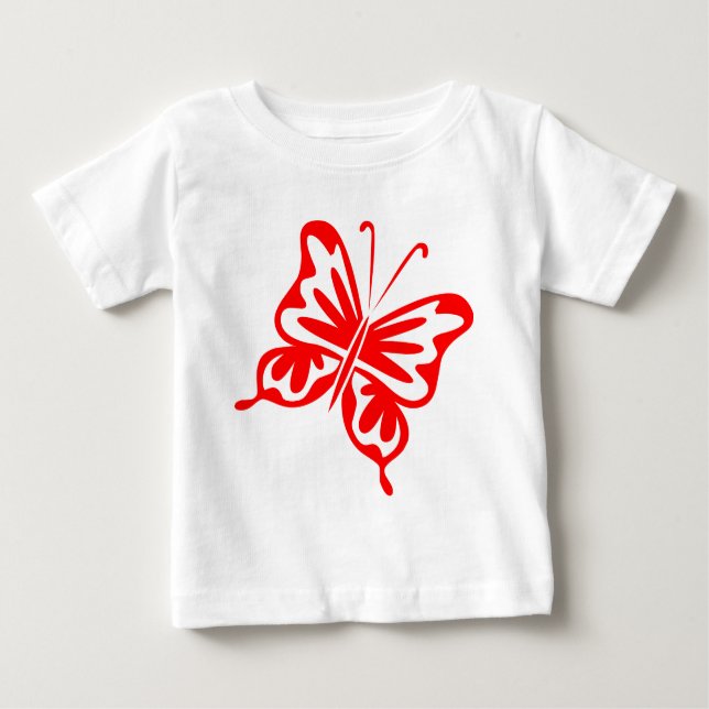 Retro Butterfly - Rot Baby T-shirt (Vorderseite)