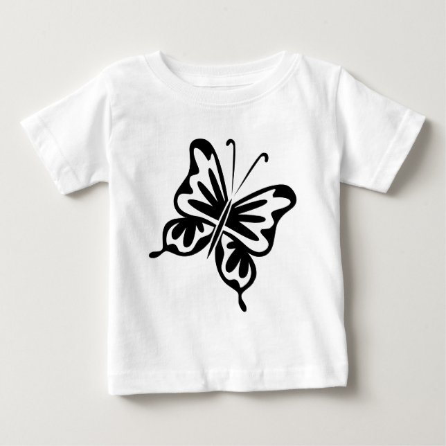 Retro Butterfly - Schwarz Baby T-shirt (Vorderseite)