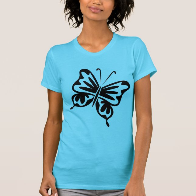 Retro Butterfly - Schwarz T-Shirt (Vorderseite)