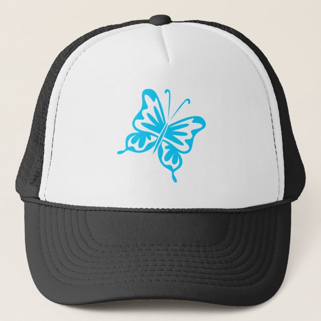 Retro Butterfly - Sky Blue Truckerkappe (Vorderseite)