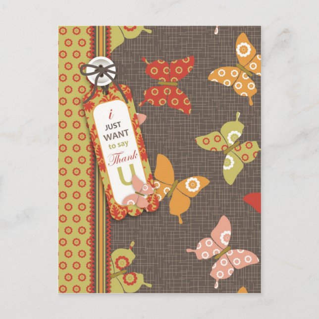 Retro Butterfys TY Postkarte (Vorderseite)