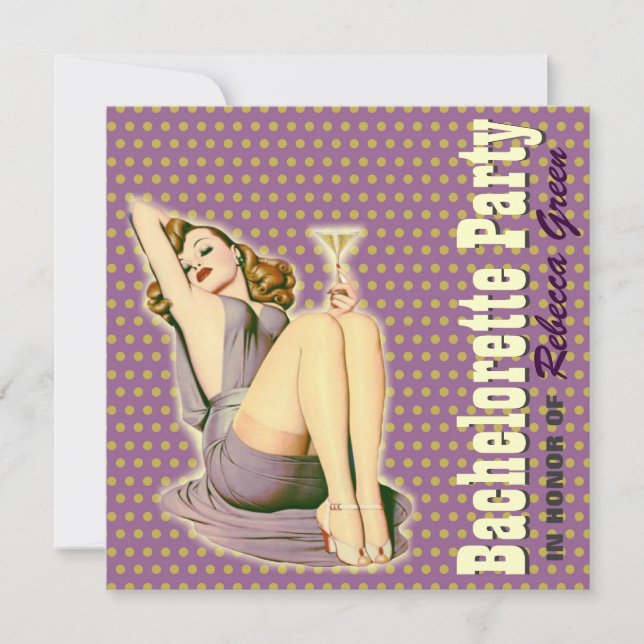 retro Button des Modmusters herauf Einladung (Vorderseite)