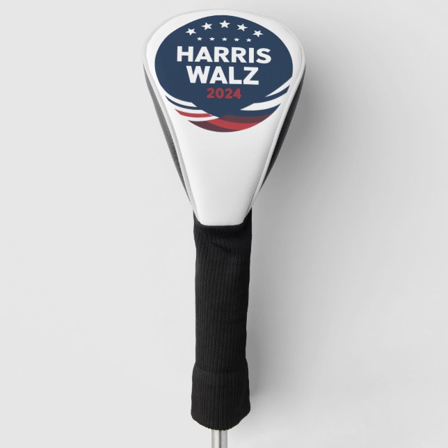 Retro Button Election for Democrats Harris Waltz Golf Headcover (Vorderseite)