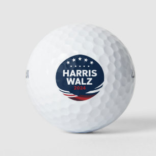 Retro Button Election for Democrats Harris Waltz Golfball