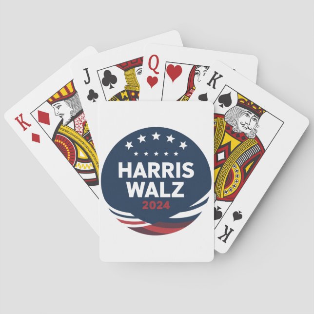 Retro Button Election for Democrats Harris Waltz Spielkarten (Rückseite)
