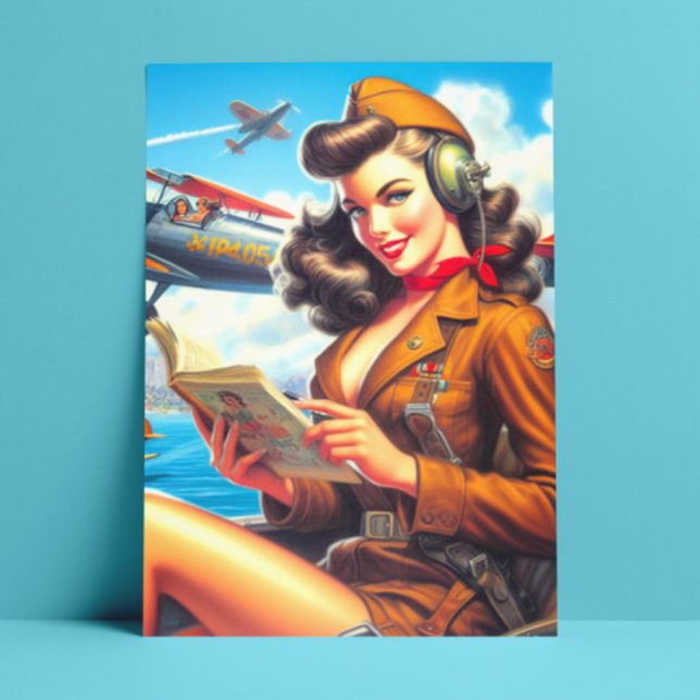 Retro-Button Postkarte (Von Creator hochgeladen)