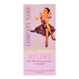 Retro Button up Girl Hair Makeup Artist Cosmetolog Werbekarte