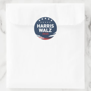 Retro-Button-Wahl für Demokraten Harris Waltz  Runder Aufkleber