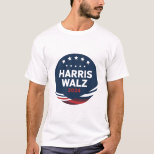 Retro-Button-Wahl für Demokraten Harris Waltz T-Shirt