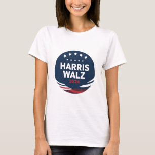 Retro-Button-Wahl für Demokraten Harris Waltz T-Shirt