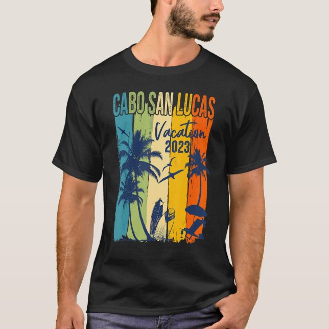 Retro Cabo San Lucas 2023 Mexiko Familienurlaub G T-Shirt (Vorderseite)
