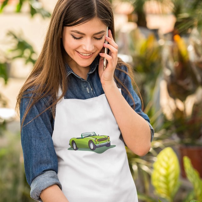 Retro Cabrio Green Car Long Schürze (Von Creator hochgeladen)