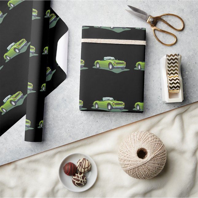 Retro Cabriolet-Papier für umweltfreundliche Autos Geschenkpapier (Von Creator hochgeladen)