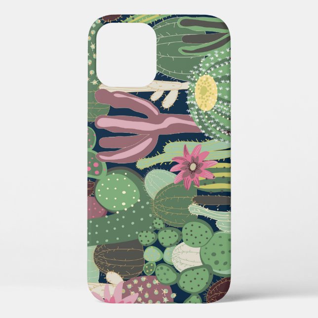 Retro Cactus Design: Nahtlose Textur Case-Mate iPhone Hülle (Rückseite)