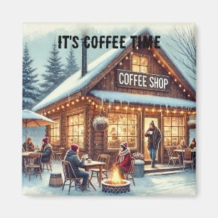 Retro-Café-Atmosphäre Magnet