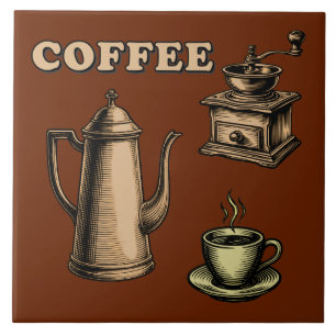 Retro-Café-Cafe-Muster Fliese