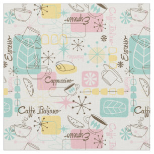 Retro Cafe Italiano Print, Mitte Jahrhundert Moder Stoff