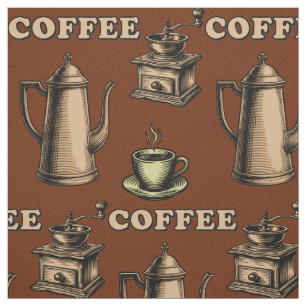 Retro-Café-Kaffeemuster Stoff