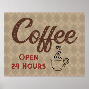 Retro-Café-Schild Kunst Poster