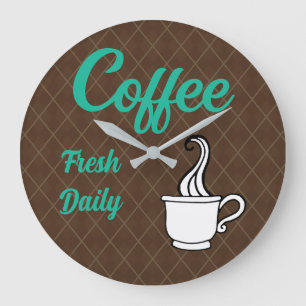 Retro-Café-Schild-Wanduhr-Küchengeschenk Große Wanduhr