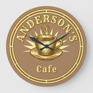 Retro-Café-Schildvorlage Große Wanduhr
