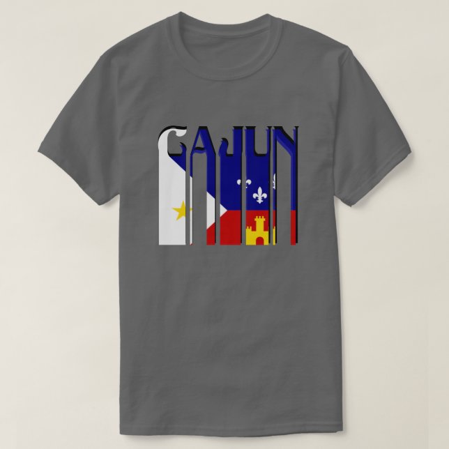 Retro Cajun Acadiana Flaggen-Louisiana-T-Shirt T-Shirt (Design vorne)