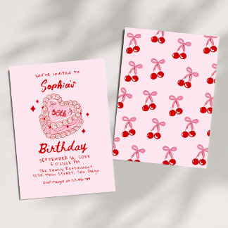 Retro Cake 30. Geburtstag Einladung